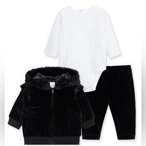 LITTLE ME Sparkle 3pc Black Jacket Set Size 9 month